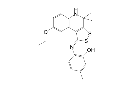 2-{[(1Z)-8-ethoxy-4,4-dimethyl-4,5-dihydro-1H-[1,2]dithiolo[3,4-c]quinolin-1-ylidene]amino}-5-methylphenol
