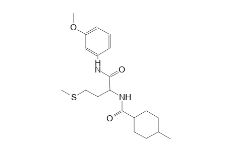 cyclohexanecarboxamide, N-[1-[[(3-methoxyphenyl)amino]carbonyl]-3-(methylthio)propyl]-4-methyl-