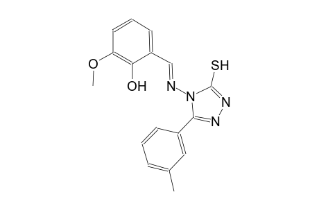 2-methoxy-6-((E)-{[3-(3-methylphenyl)-5-sulfanyl-4H-1,2,4-triazol-4-yl]imino}methyl)phenol