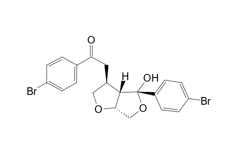 (+-)-2-{(3S,3aS,4S,6aR)-4-Hydroxy-4-(4-bromophenyl)perhydrofuro[3,4-b]furan-3-yl]-1-(4-bromophenyl)-1-ethanone