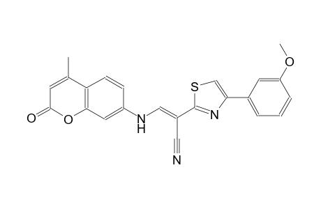 (2E)-2-[4-(3-methoxyphenyl)-1,3-thiazol-2-yl]-3-[(4-methyl-2-oxo-2H-chromen-7-yl)amino]-2-propenenitrile