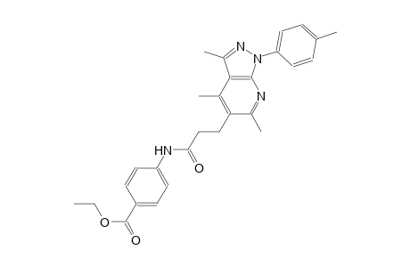 benzoic acid, 4-[[1-oxo-3-[3,4,6-trimethyl-1-(4-methylphenyl)-1H-pyrazolo[3,4-b]pyridin-5-yl]propyl]amino]-, ethyl ester