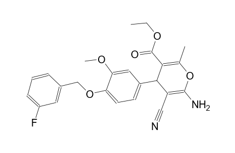 ethyl 6-amino-5-cyano-4-{4-[(3-fluorobenzyl)oxy]-3-methoxyphenyl}-2-methyl-4H-pyran-3-carboxylate