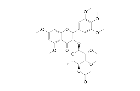 3,5,7,3'5'-Pentahydroxy-4'-methoxyflavone, 3-o-((4-o-acetyl-6-deoxy-), .alpha.-L-mannopyranosyl), 6me derivative