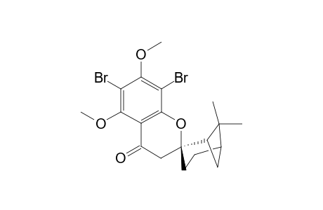 [1'R-(1'.alpha.,2'.beta.,5'.alpha.)]-6,8-Dibromo-5,7-dimethoxy-6,6'-dimethylspiro[2H-1-benzopyran-2,2'-bicyclo[3.1.1]heptane)-4(3H)-one