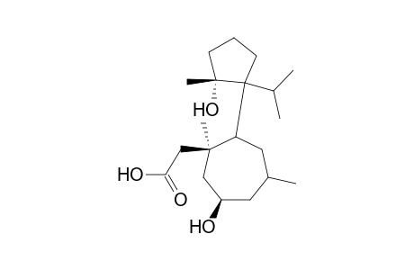 1.beta.-carboxymethyl-6.beta.-hydroxy-2-(2'.alpha.-hydroxy-2'.beta.-methyl-5'.alpha.-isopropylcyclopentyl)-1.alpha.,4-dimethylcycloheptane