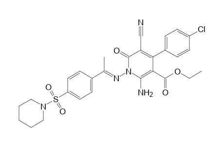 2-Amino-5-cyano-4-(4-chlorophenyl)-6-oxo-1-{1-[4-(piperidine-1-sulfonyl)phenyl]ethylideneamino}-1,6-dihydropyridine-3-carboxylic acid ethyl ester