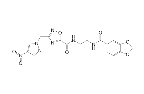 1,2,4-Oxadiazole-5-carboxamide, N-[2-[(1,3-benzodioxol-5-ylcarbonyl)amino]ethyl]-3-[(4-nitro-1H-pyrazol-1-yl)methyl]-