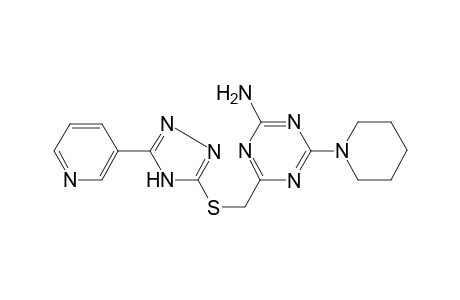 4-(1-piperidinyl)-6-[[[5-(3-pyridinyl)-1H-1,2,4-triazol-3-yl]thio]methyl]-1,3,5-triazin-2-amine