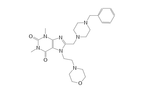 8-[(4-benzyl-1-piperazinyl)methyl]-1,3-dimethyl-7-[2-(4-morpholinyl)ethyl]-3,7-dihydro-1H-purine-2,6-dione