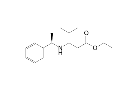Ethyl 4-methyl-3-[N-(R)-1-phenylethylamino]pentanoate