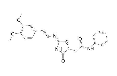 2-{(2E)-2-[(2E)-2-(3,4-dimethoxybenzylidene)hydrazono]-4-oxo-1,3-thiazolidin-5-yl}-N-phenylacetamide