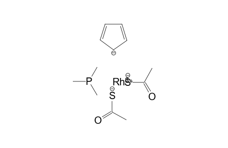 Bis(ethanethioate)cyclopenta-2,4-dien-1-ide rhodium(III) trimethylphosphane