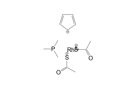 Bis(ethanethioate)cyclopenta-2,4-dien-1-ide rhodium(III) trimethylphosphane