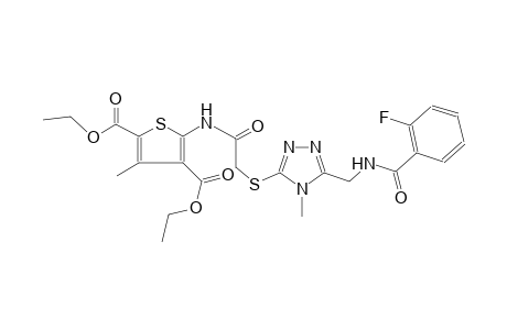 2,4-thiophenedicarboxylic acid, 5-[[[[5-[[(2-fluorobenzoyl)amino]methyl]-4-methyl-4H-1,2,4-triazol-3-yl]thio]acetyl]amino]-3-methyl-, diethyl ester
