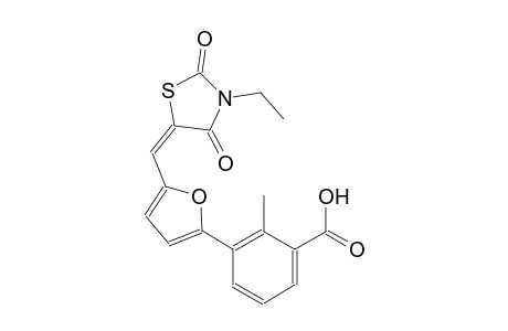 3-{5-[(E)-(3-ethyl-2,4-dioxo-1,3-thiazolidin-5-ylidene)methyl]-2-furyl}-2-methylbenzoic acid