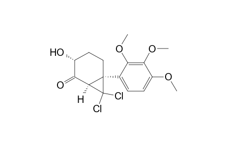 (1.alpha.,3.alpha.,6.alpha.)-7,7-dichloro-3-hydroxy-6-(2',3',4'-trimethoxyphenyl)bicyclo[4.1.0]heptan-2-one