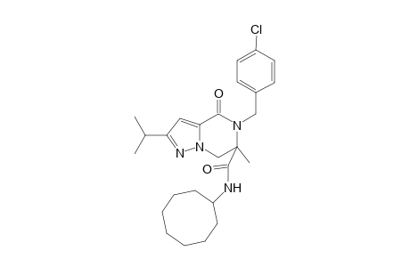 5-[(4-chlorophenyl)methyl]-N-cyclooctyl-6-methyl-4-oxo-2-(propan-2-yl)-4H,5H,6H,7H-pyrazolo[1,5-a]pyrazine-6-carboxamide