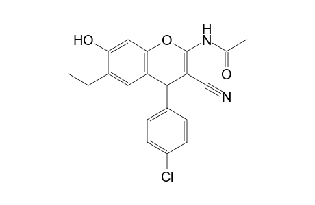 2-Acetylamino-7-hydroxy-6-ethyl-4-(4-chlorophenyl)-4H-chromene-3-carbonitrile