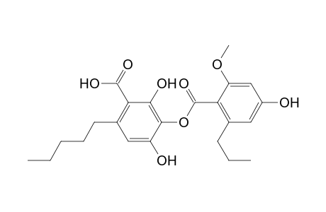 Benzoic acid, 2,4-dihydroxy-3-[(4-hydroxy-2-methoxy-6-propylbenzoyl)oxy]-6-pentyl-