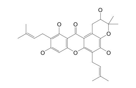 BUTYRAXANTHONE_C;2,5,9,11-TETRAHYDROXY-3,3-DIMETHYL-6,10-BIS-(3-METHYLBUT-2-EN-1-YL)-2,3-DIHYDROPYRANO-[3.2-A]-XANTHEN-12-(1-H)-ONE