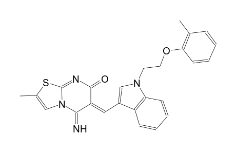 (6Z)-5-imino-2-methyl-6-({1-[2-(2-methylphenoxy)ethyl]-1H-indol-3-yl}methylene)-5,6-dihydro-7H-[1,3]thiazolo[3,2-a]pyrimidin-7-one