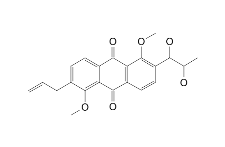 2-(1',2'-DIHYDROXYPROPYL)-1,5-DIMETHOXY-6-(PROP-2''-ENYL)-ANTHRAQUINONE