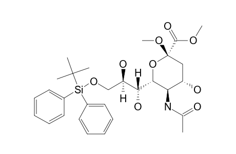 METHYL-(METHYL-5-ACETAMIDO-3,5-DIDEOXY-9-O-TERT.-BUTYL-DIPHENYLSILYL-D-GLYCERO-BETA-D-GALACTO-NON-2-ULOPYRANOSID)-ONATE