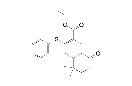 Ethyl 3-(phenylthio)-2-methyl-4-(3-oxo-6,6-dimethylcyclohexyl)but-2-eneoate (Z)