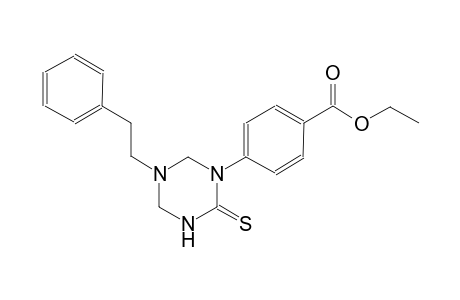 ethyl 4-(5-(2-phenylethyl)-2-thioxotetrahydro-1,3,5-triazin-1(2H)-yl)benzoate