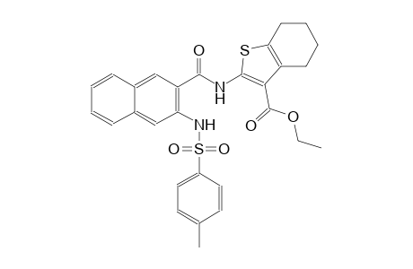 benzo[b]thiophene-3-carboxylic acid, 4,5,6,7-tetrahydro-2-[[[3-[[(4-methylphenyl)sulfonyl]amino]-2-naphthalenyl]carbonyl]amino]-, ethyl ester