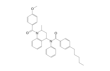 N-[1-(4-methoxybenzoyl)-2-methyl-1,2,3,4-tetrahydro-4-quinolinyl]-4-pentyl-N-phenylbenzamide