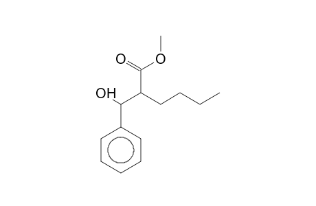 Hexanoic acid, 2-(1'-hydroxybenzyl)-, methyl ester, (1R,2R or 1S,2S)