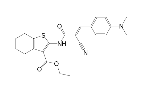 Ethyl 2-(2-cyano-3-(4-(dimethylamino)phenyl)acrylamido)-4,5,6,7-tetrahydrobenzo[b]thiophene-3-carboxylate