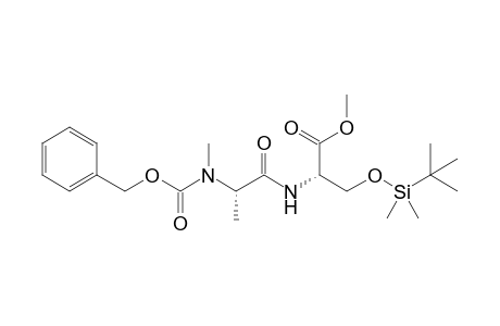 Methyl N-(N-benzyloxycarbonyl-N-methyl-L-alanyl)-O-tert-butyldimethylsilyl-L-serinate