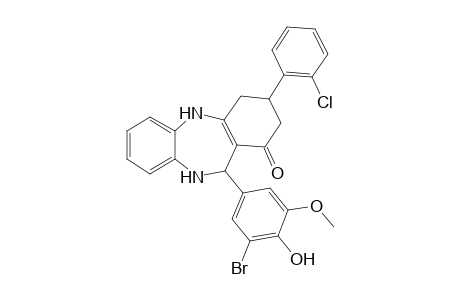 11-(3-Bromo-4-hydroxy-5-methoxyphenyl)-3-(2-chlorophenyl)-2,3,4,5,10,11-hexahydro-1H-dibenzo[b,e][1,4]diazepin-1-one