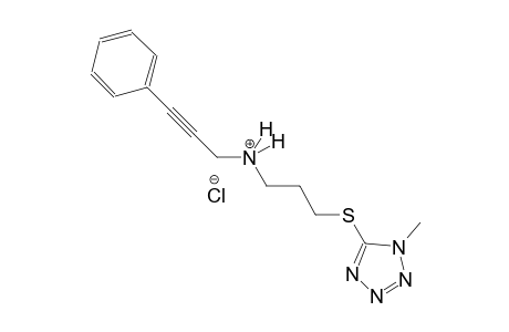 2-propyn-1-aminium, N-[3-[(1-methyl-1H-tetrazol-5-yl)thio]propyl]-3-phenyl-, chloride