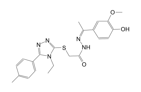 2-{[4-ethyl-5-(4-methylphenyl)-4H-1,2,4-triazol-3-yl]sulfanyl}-N'-[(Z)-1-(4-hydroxy-3-methoxyphenyl)ethylidene]acetohydrazide