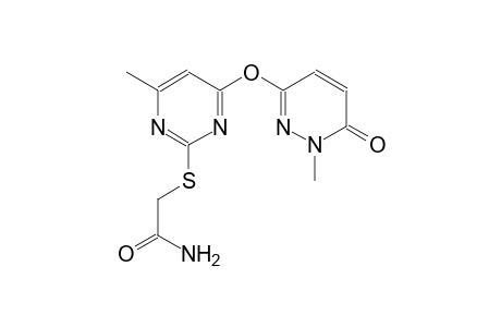 2-({4-methyl-6-[(1-methyl-6-oxo-1,6-dihydro-3-pyridazinyl)oxy]-2-pyrimidinyl}sulfanyl)acetamide