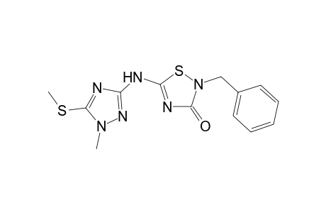 2-Benzyl-5-(1-methyl-5-methylthio-1,2,4-trizol-3-yl)amino-1,2,4-thiadiazole-3(2H)-one