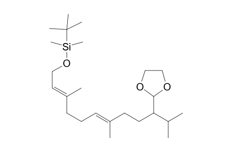 (10RS,2E,6E)-and(10S,2E,6E)-10-(1',3'-Dioxolan-2'-yl)-3,7,11-trimethyl-1-(tert-butyldimethylsiloxy)dodeca-2,6-diene