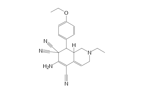 5,7,7(1H)-isoquinolinetricarbonitrile, 6-amino-8-(4-ethoxyphenyl)-2-ethyl-2,3,8,8a-tetrahydro-, (8aR)-