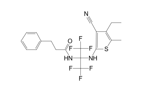 N-[1-[(3-cyano-4-ethyl-5-methyl-2-thienyl)amino]-2,2,2-trifluoro-1-(trifluoromethyl)ethyl]-3-phenyl-propanamide