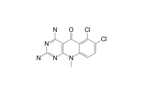 6,7-DICHLORO-2,4-DIAMINO-10-METHYL-PYRIMIDO-[4,5-B]-5-QUINOLONE