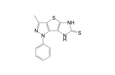 3-methyl-1-phenyl-5,7-dihydroimidazo[4,5:4,5]thieno[3,2-c]pyrazole-6(1H)-thione