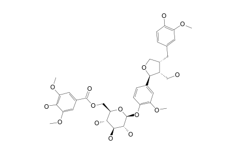 TRIGONOHETERAN;LARICIRESINOL-4-O-(6-O-SYRINGOYL)-BETA-D-GLUCOPYRANOSIDE
