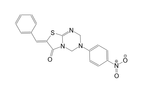 (7Z)-7-benzylidene-3-(4-nitrophenyl)-3,4-dihydro-2H-[1,3]thiazolo[3,2-a][1,3,5]triazin-6(7H)-one