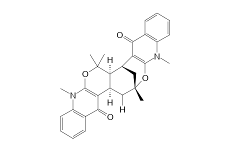 Dimer B (7aR,16aS)-[5,7,7,14,15a-Pentamethyl-7a,8,14,16,16a,18-hexahydroquinolino[2,3-b]pyrano[4,5,6-a,b]benzopyrano[2,3-b]quinoline-9,17-dione]