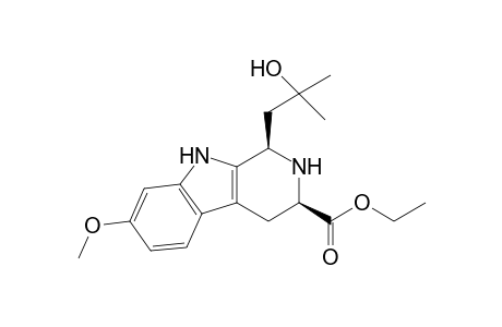 1H-Pyrido[3,4-b]indole-3-carboxylic acid, 2,3,4,9-tetrahydro-1-(2-hydroxy-2-methylpropyl)-7-methoxy-, ethyl ester, cis-(.+-.)-