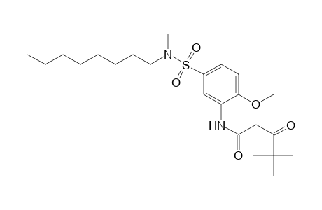 Pentanamide, N-[2-methoxy-5-[(methyloctylamino)sulfonyl]phenyl]-4,4-dimethyl-3-oxo-